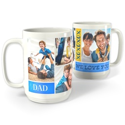 White Photo Mug, 15oz with XOXO Dad design