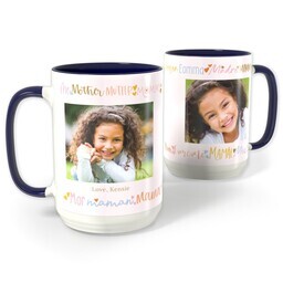 Blue Photo Mug, 15oz with All Mom design