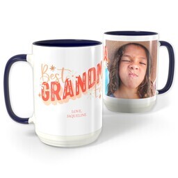 Blue Photo Mug, 15oz with Best Ever Grandma design