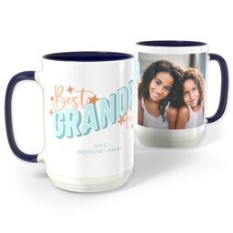 Blue Photo Mug, 15oz with Best Ever Grandpa design