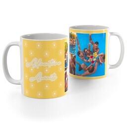 White Photo Mug, 11oz with Adventure Awaits  design