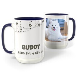 Blue Photo Mug, 15oz with A Little Fur design