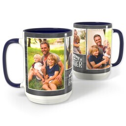 Blue Photo Mug, 15oz with Awesome Father design