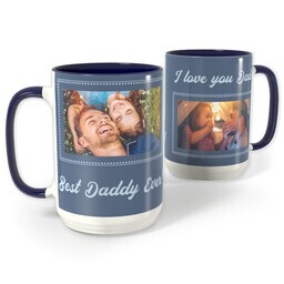 Blue Photo Mug, 15oz with Best Dad Ever design