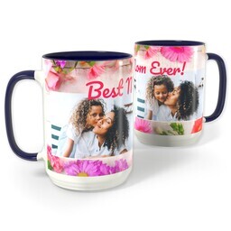 Blue Photo Mug, 15oz with Best Mom Ever design