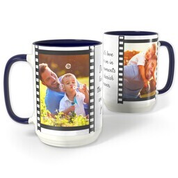 Blue Photo Mug, 15oz with Dad's Love Lives design