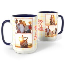 Blue Photo Mug, 15oz with Enjoy the Little Things design