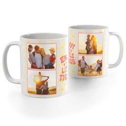 White Photo Mug, 11oz with Enjoy the Little Things  design