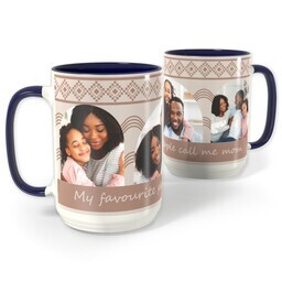 Blue Photo Mug, 15oz with My Favorite People call me Mom design