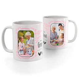 White Photo Mug, 11oz with World's Best Grandma  design