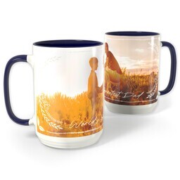 Blue Photo Mug, 15oz with Worlds Greatest Dad Frame design