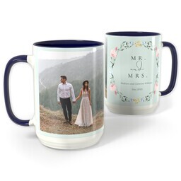 Blue Photo Mug, 15oz with Fairy Garden design