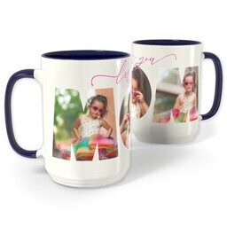 Blue Photo Mug, 15oz with Love You Mom design