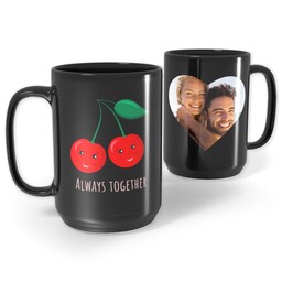 Black Ceramic Mug, 15oz with Always Together design