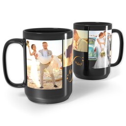 Black Ceramic Mug, 15oz with Be Mine design