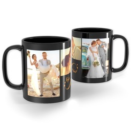 Black Ceramic Photo Mug, 11oz with Be Mine design