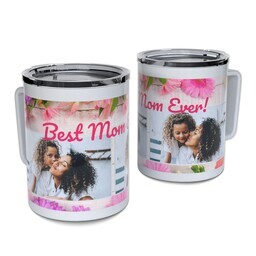 Personalized Coffee Travel Mugs with Best Mom Ever design