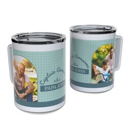 Personalized Coffee Travel Mugs with Captain Awesome design