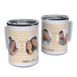 Personalized Coffee Travel Mugs with Filigree Patterns  design