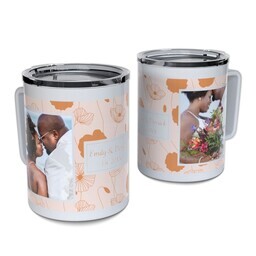 Personalized Coffee Travel Mugs with Garden of Vows design