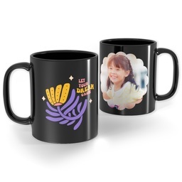 Black Ceramic Photo Mug, 11oz with Let your dream grow  design