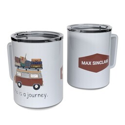Personalized Coffee Travel Mugs with Life is Journey  design