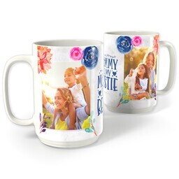 White Photo Mug, 15oz with Mommy is My Bestie design