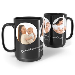 Black Ceramic Mug, 15oz with Mother Like  design