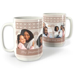 White Photo Mug, 15oz with My Favorite People call me Mom design