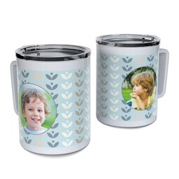 Personalized Coffee Travel Mugs with Petal Pastels design