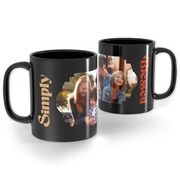 Black Ceramic Photo Mug, 11oz with Simply Blessed design