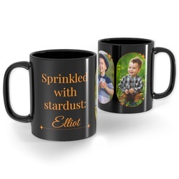 Black Ceramic Photo Mug, 11oz with Sprinkled with Stardust  design