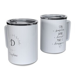 Personalized Coffee Travel Mugs with Stay Postive design