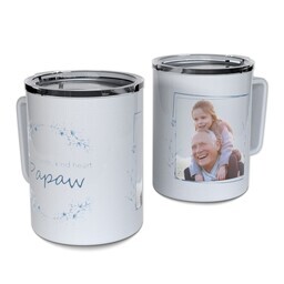Personalized Coffee Travel Mugs with Strong hand Kind heart Papaw design