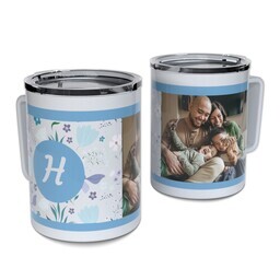 Personalized Coffee Travel Mugs with Violet Breeze design