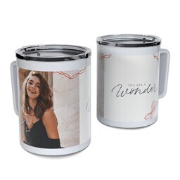 Personalized Coffee Travel Mugs with You are a Wonder design