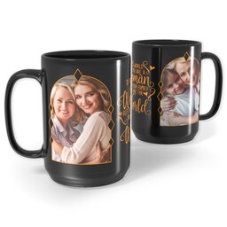 Black Ceramic Mug, 15oz with You are the World  design