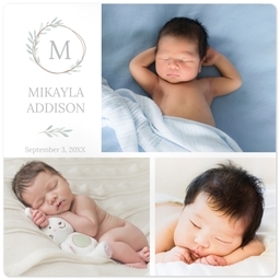 High Gloss Easel Print 5x5 with Laurel Monogram design