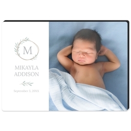 High Gloss Easel Print 5x7 with Laurel Monogram design