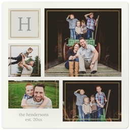 High Gloss Easel Print 5x5 with Monogram Gallery Collage design