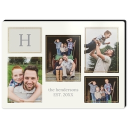 High Gloss Easel Print 5x7 with Monogram Gallery Collage design