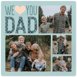 High Gloss Easel Print 5x5 with Plaid Dad design