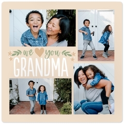 High Gloss Easel Print 5x5 with We Love Grandma design