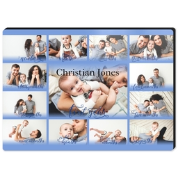 High Gloss Easel Print 5x7 with Baby's First Year Blue design