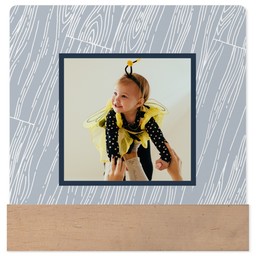 4x4 Square Metal Print With Stand with Cool Gray design