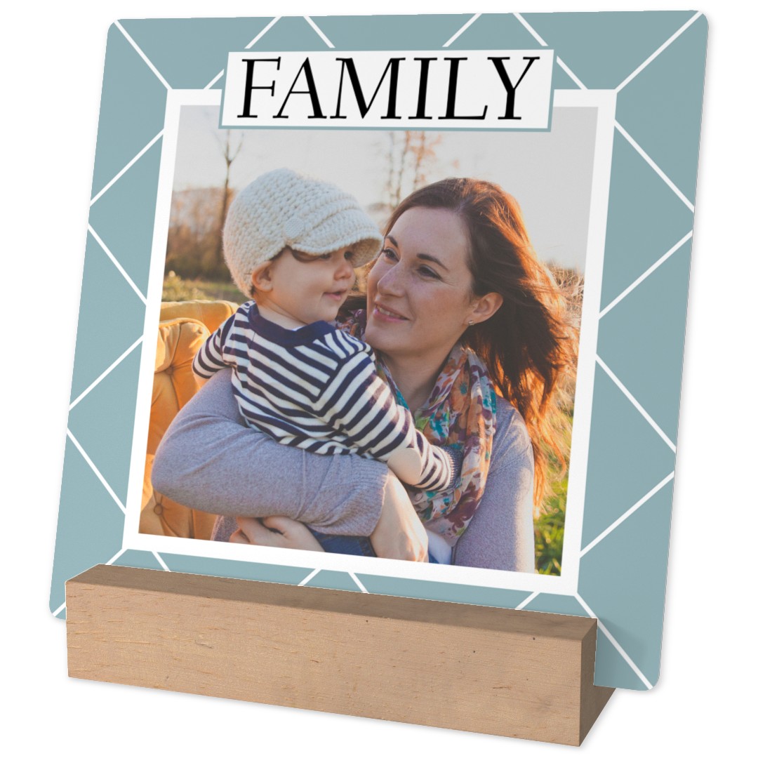 Metal Custom Desk Art featuring a modern geometric border.