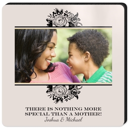 High Gloss Easel Print 5x5 with Floral Etching design