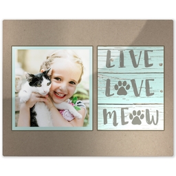 Metal Print 8x10 with Live Love Meow design