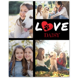 Metal Print 8x10 with Love Paw Heart design