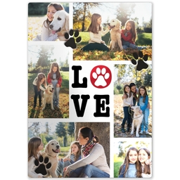 Metal Print 5x7 with Love Paw Prints design